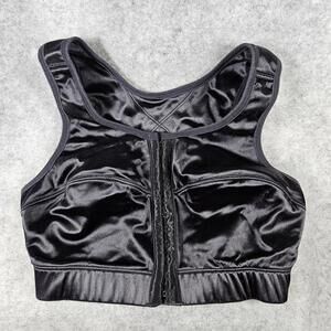 Enell NL100 High Impact Front Closure Black Sports Active Gym Workout Bra Size 0